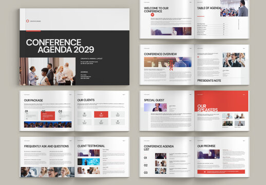 Conference Agenda Brochure Landscape Layout