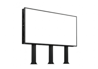 Blank billboard isolated on transparent background