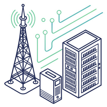 Abstract Digital Data Flow Elements for Tech and Network Layouts