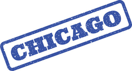 Chicago city name text inside a distressed blue rubber stamp for travel related projects and urban themes © Mahmud