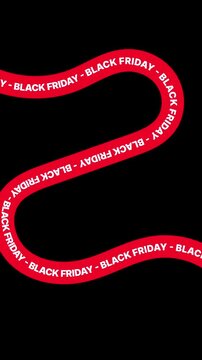 Black Friday bold text animation loop. Vertical high-contrast background for holiday sale social media content
