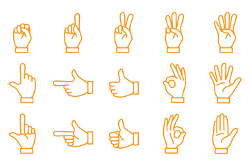 Vector Hand Gesture Icon Set