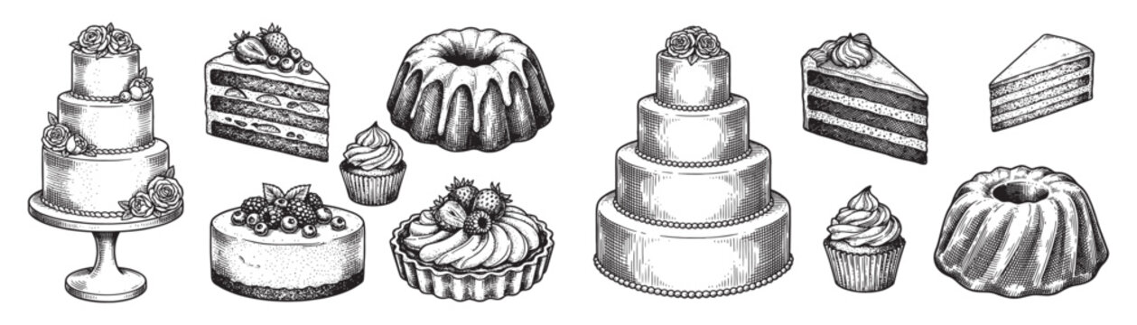 Delicious Cakes Cupcakes and Pastry Slices