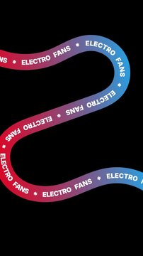 Electro Fans sale animation background for social media. Seamless loop of glowing text for electronics discounts