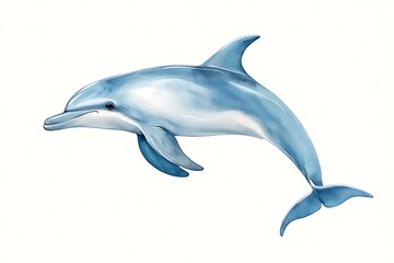 Fototapeta premium Graceful Dolphin Swimming in Clear Water with Streamlined Body and Gentle Expression