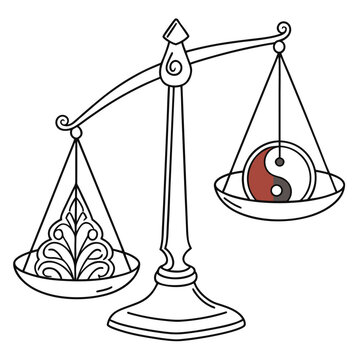 Minimalist Balance and Stability Abstract Scale Icon