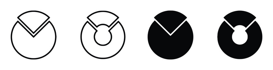 Set of pie chart shapes in vector style isolated on white background report progress info infographic data analysis business diagram statistic circle presentation