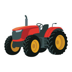 Obraz premium red tractor isolated on white