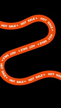 Hot Sale animated tag background. Seamless vertical loop for e-commerce marketing and retail discounts