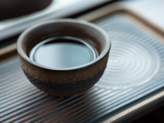 Hot tea in a cup, puer tea