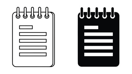 Notebook checklist flat design vector illustration. Vector icon set. Clipart image. Glyph and solid icon set. Icon vector. Flat Design Icon. line icon set