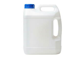 White plastic jerrycan with blue cap isolated on transparent background