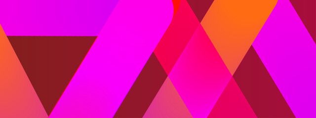 Striking abstract background with warm orange and vivid fuchsia triangular and diagonal shapes