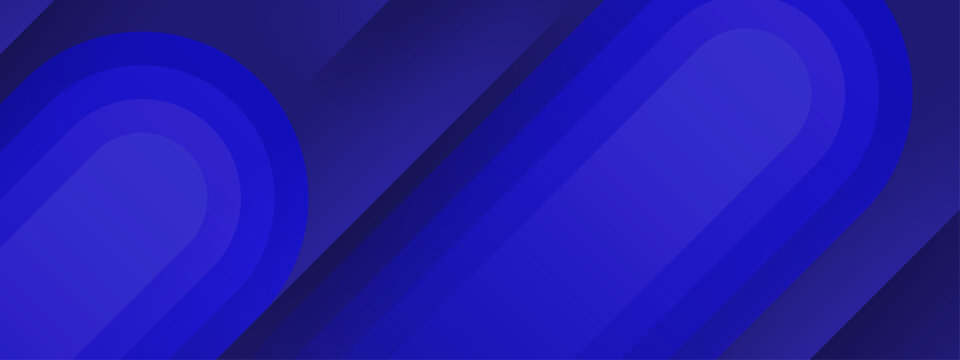 Professional dark blue background featuring layered diagonal stripes and concentric rounded geometric forms