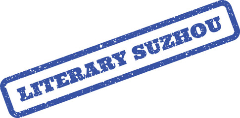 Distressed rubber stamp mark with LITERARY SUZHOU text for travel or cultural themes © Mahmud