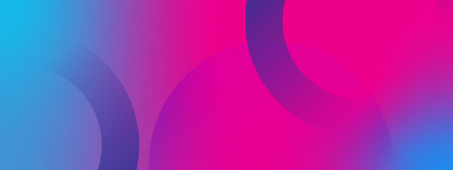 Obraz premium Deep Blue and Hot Pink Fluid Circular Motion with Smooth Gradient