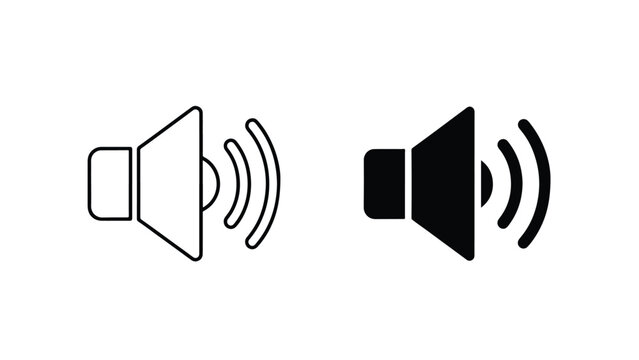 Sound and Audio Icons Vector Illustration Set. Vector icon set. Clipart image. Glyph and solid icon set. Icon vector. Flat Design Icon. line icon set