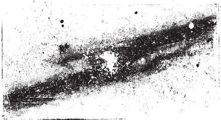 Monochrome abstract background with grainy texture and scattered dots resembling a cosmic nebula or distressed paper surface © Vector point