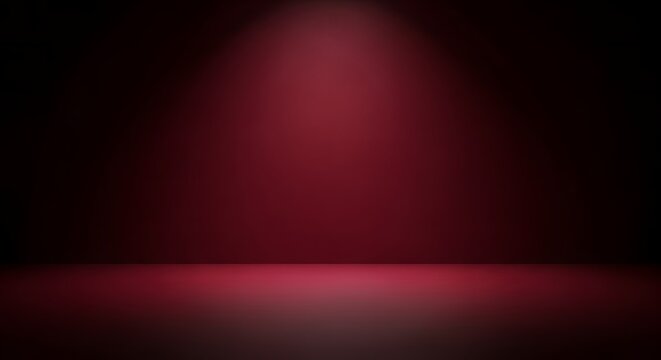 Dark Red Professional Studio Background with Top Spotlight Illumination