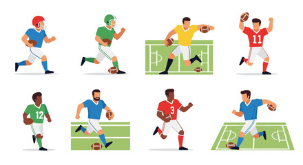 Fototapeta premium American Football Players in Action on the Field.
