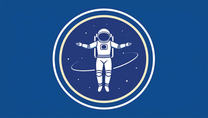 Astronaut Floating in Space Suit Illustration. © Ridwan