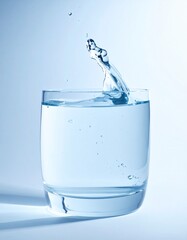 ミニマルな室内空間で撮影した透明なグラスの新鮮な水
