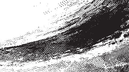 Obraz na płótnie Canvas Dynamic black and white abstract background featuring bold brush strokes and halftone dot patterns creating a sense of movement and artistic energy for creative applications