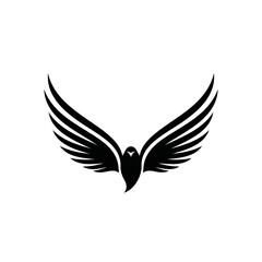 Obraz premium Stylized Eagle Wings Logo Icon Vector Art
