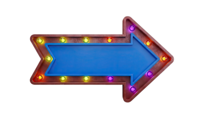 Retro Arrow Sign with Marquee Lights