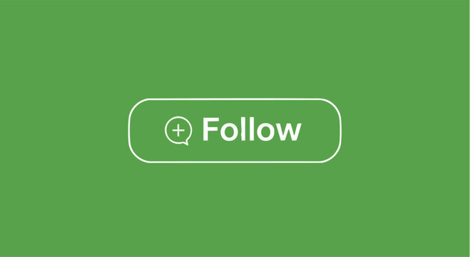 Follow Button Social Media Green Screen