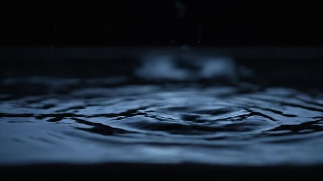 Dark, rippling water surface with concentric waves creating a mesmerizing effect