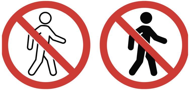 No Entry Restriction Icon Collection, Public Prohibited Signs on Transparent Background, Universally Recognized Symbols for Access Control, Safety Enforcement, and Authorized Personnel Only Notices.