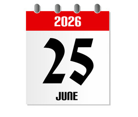 Illustration of the calendar icon of mozambique Independence Day on June 25th