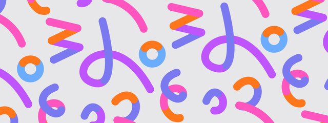 Obraz premium Trendy artistic pattern featuring hand drawn style loopy lines in pastel tones