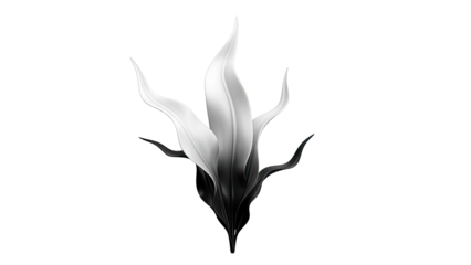 Abstract Monochromatic Plant Sculpture