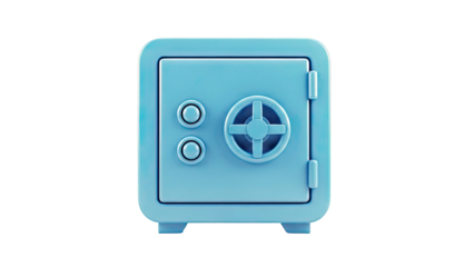 Blue 3D Safe with Buttons and Dial