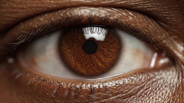 Extreme Macro of Human Eye Iris with Dilating Pupil and Fibrous Texture