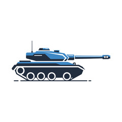 Modern Blue Military Tank Illustration
