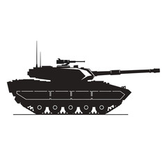 Fototapeta premium Modern Battle Tank Silhouette