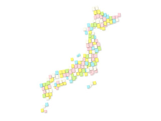 Obraz premium 投票による政治参加を示す日本地図のイラスト