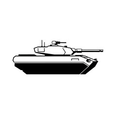 Modern Armored Tank Silhouette - Military Vehicle Vector Art