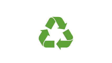 Obraz premium Green recycling symbol on white background.