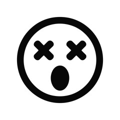  Silhouette of a shocked emoji face with crossed eyes