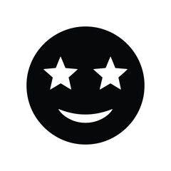  Smiling face silhouette emoji with star eyes