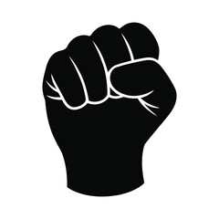 Black silhouette of a raised fist