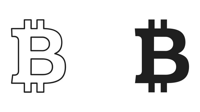 Bitcoin logo in different styles