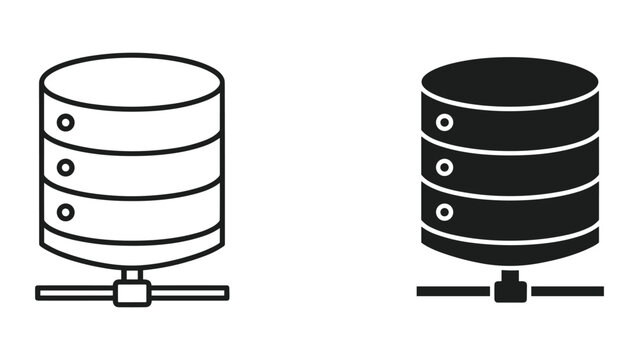 Database server illustration with dual representation