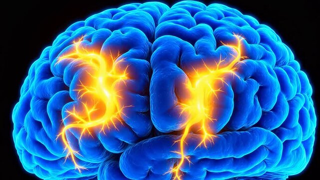 Human brain with neural activity