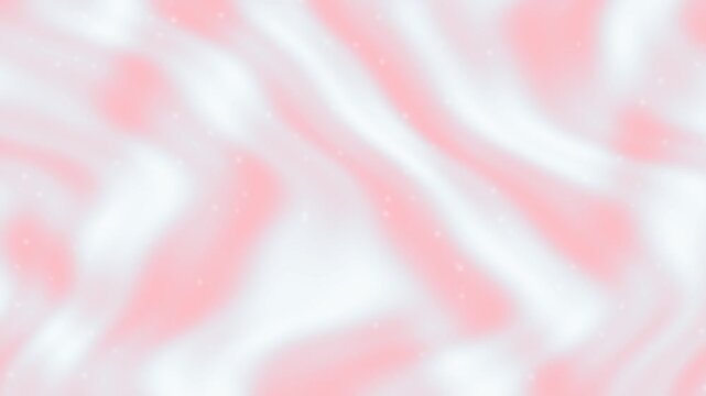 Blurred pastel pink and white flowing background with soft square particles animation