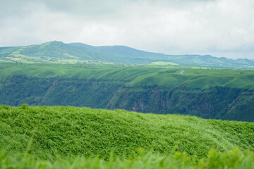 カルデラ（熊本県、阿蘇山、大観峰の風景）
